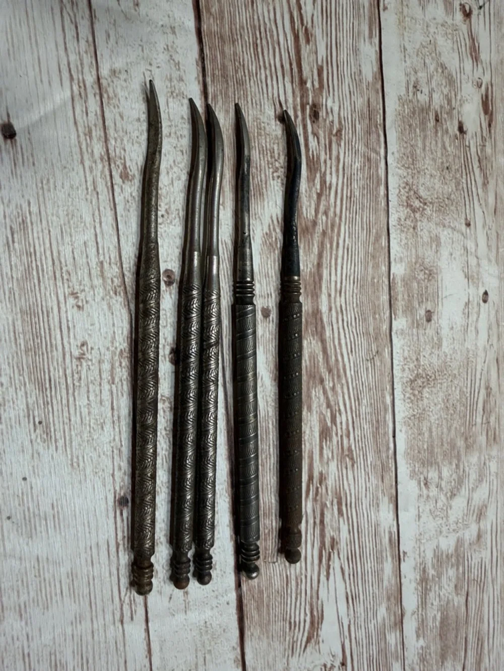 Vintage Dinnerware - Set of Five Dark Brass-Tone Picks